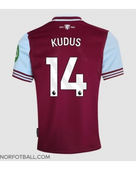 Billige Fotballdrakt West Ham United Mohammed Kudus #14 Replika Hjemmedrakt 2024-25 Kortermet